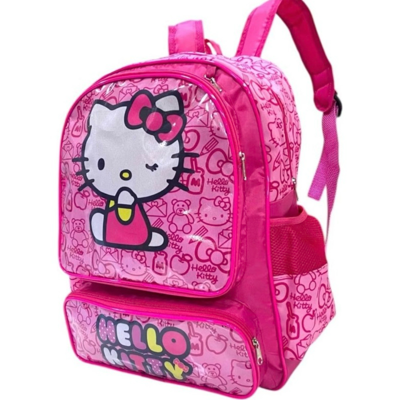 Mochila Juvenil Hello Kitty Costas Rosa Escolar Semi Impermeável Tamanho Grande