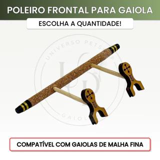 Poleiro Frontal para Gaiolas de Coleiro Malha Fina Maritaca Dorminhoco Canta pra Mim Cortiça Kit