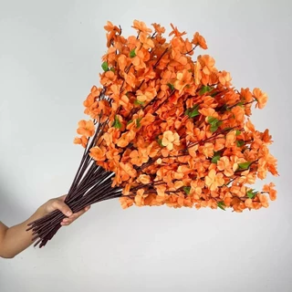 Buquê De Flores De Cerejeira Artificial Flor De Pêssego Decoração De Casamento 65cm - A-504 CORAL