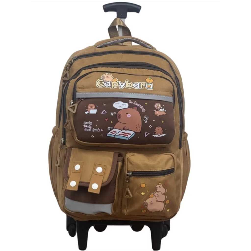 Mochila com Rodinhas Capivara Fofa – Infantil, Divertida e Confortável