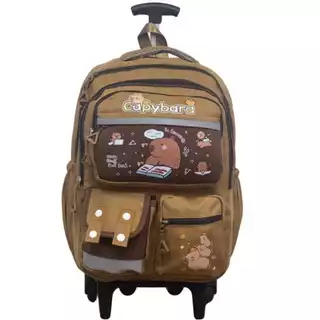 Mochila com Rodinhas Capivara Fofa – Infantil, Divertida e Confortável