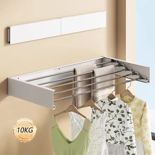 100/80 CM Varal de Parede Mágico Retrátil Dobrável Todo de Alumínio Grande NOVA SHOP