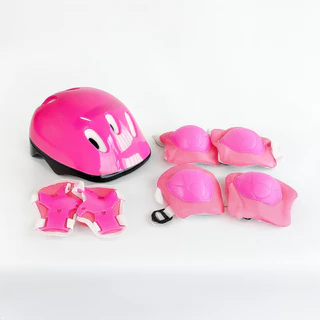 Kit De Proteção Segurança Capacete com Joelheira e Cotoveleira Infantil Bike Patins Skate Patinete