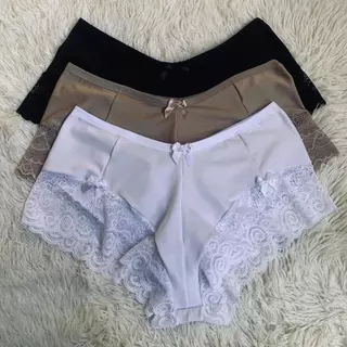 Kit Calcinha Short Cintura Alta Microfibra Lingerie Sexy Calcinha Modeladora