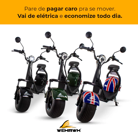 Scooter Moto 1000W WeHawk X7 Mini | 60V 20Ah | Mobilidade Urbana Bateria de Lítio