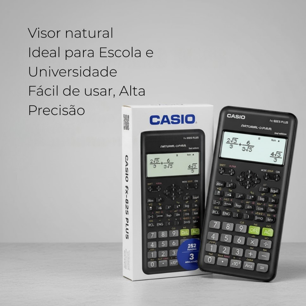 CASIO SUPER FX PLUS S2 計算機 Calculadora Científica Casio FX-82 ES Plus 2 Preta 252 Funções