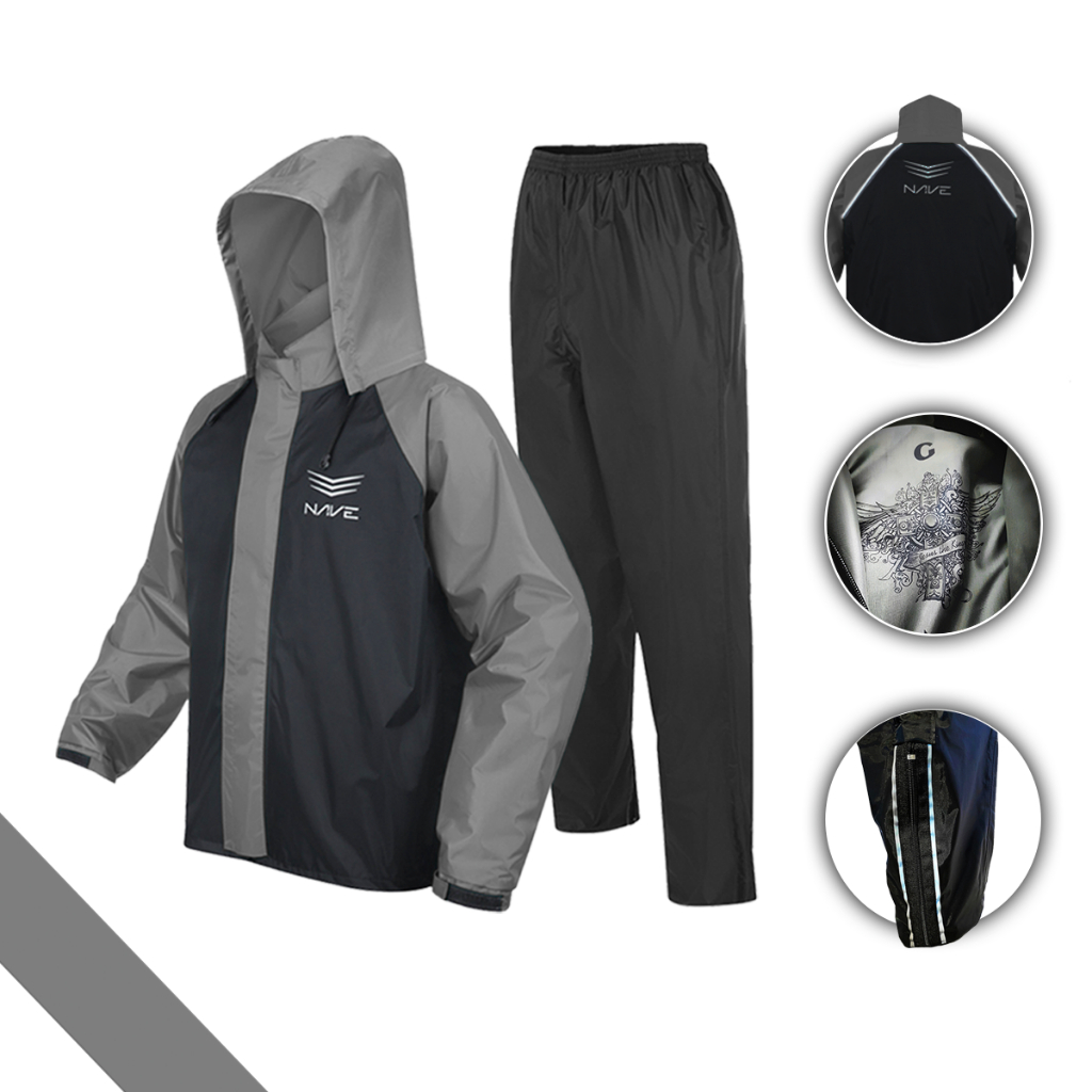 Capa De Chuva Com Capuz Conjunto Nave Motoqueiro Nylon Impermeável