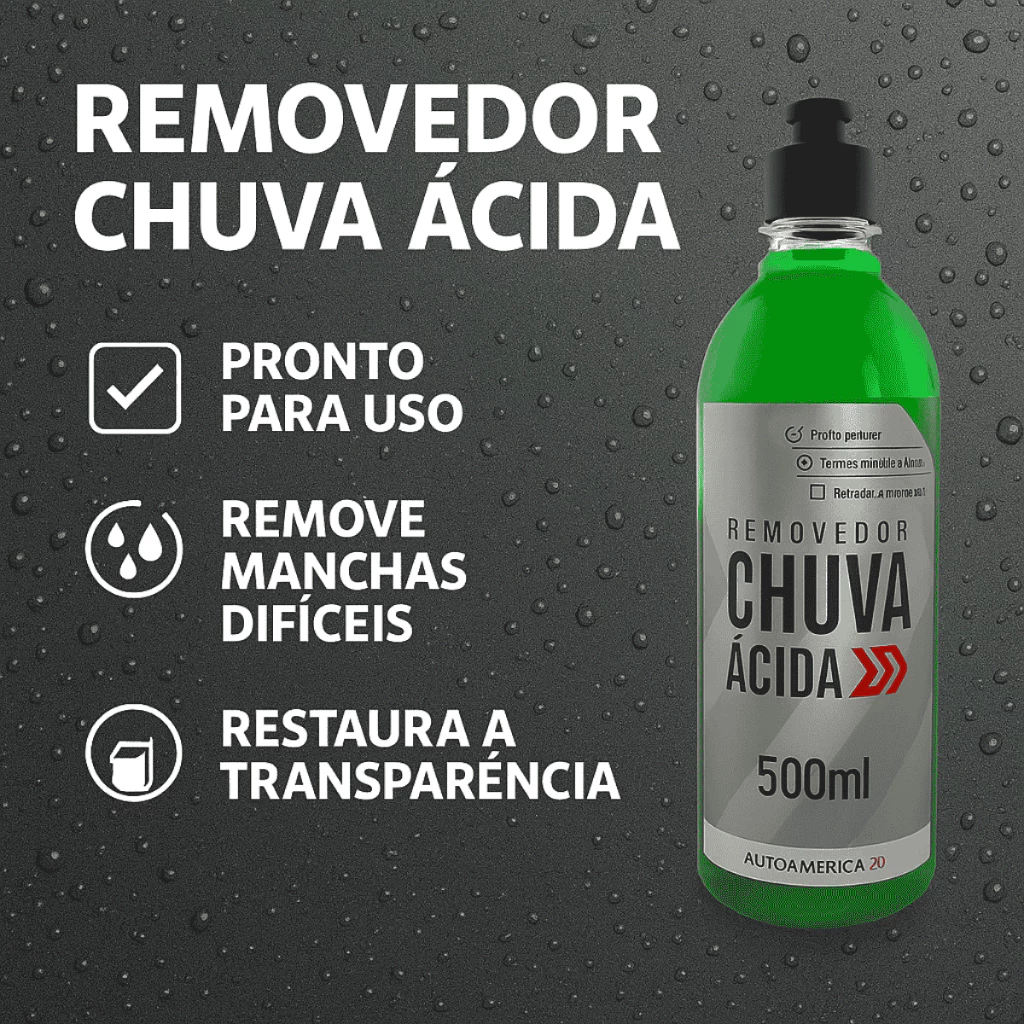 Limpador De Vidros Removedor Chuva Ácida Autoamerica 500ml Limpa Vidros Desengordurante