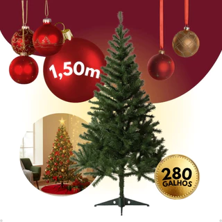 Árvore De Natal 1,50 m Zenx Medali 280 galhos Cheia