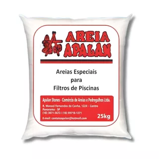 Areia Para Filtro De Piscinas Apalan 25kg