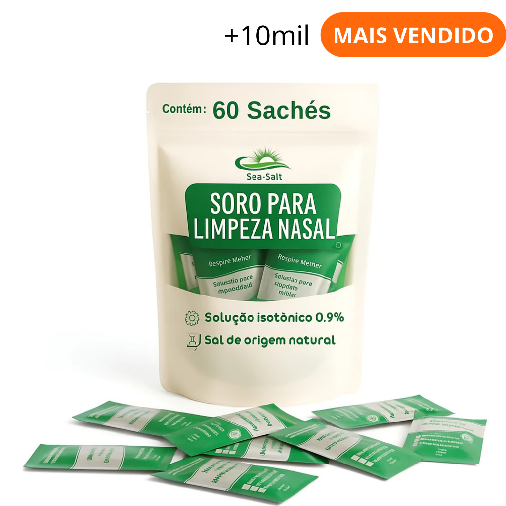 Soro Fisiológico Para Lavagem Nasal Kit Com 60 Sachês | Shopee Brasil