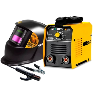 Kit Maquina De Solda Inversora 120A + Mascara De Solda Fotossensível Ferramenta De Soldagem Portátil