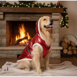 Roupa de Natal Unissex Para Cães Cachorros Golden Pet Grande Porte