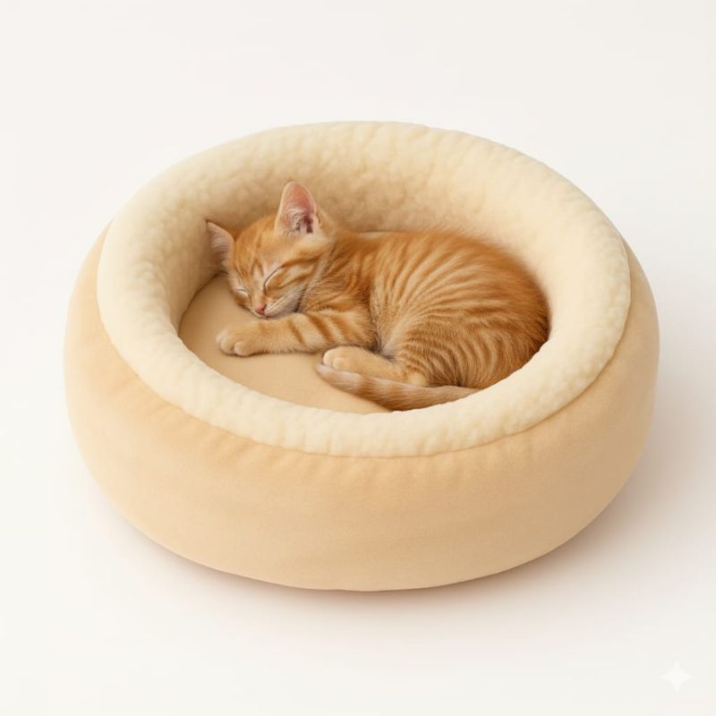 Cama Sherpa Quentinha Redonda Confortável de Pelúcia perfeita para seu Pet no Inverno