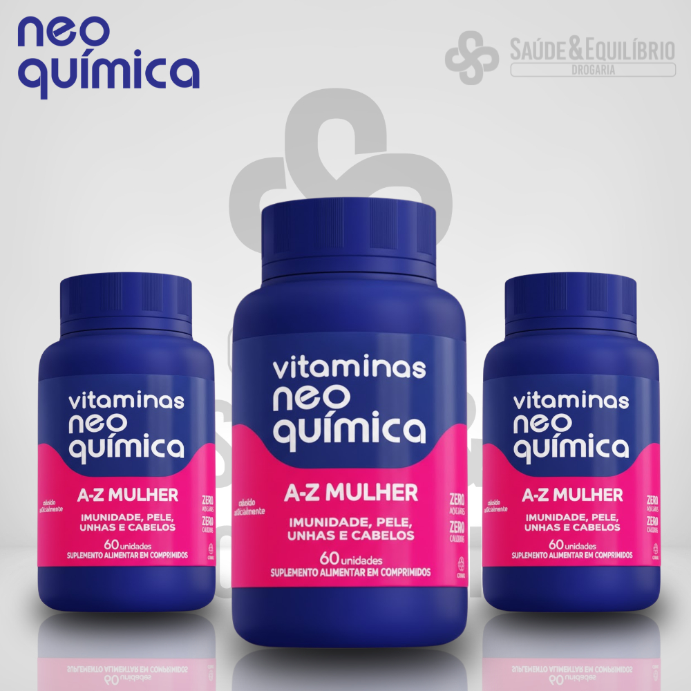 Multivitamínico A-Z Mulher 60 Cápsulas Imunidade Energia Cabelos Unhas Pele Vitamina Neo Quimica