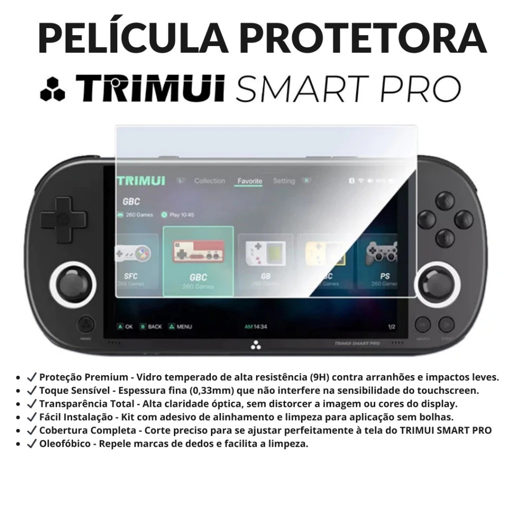 Película de Vidro Protetora TRIMUI SMART PRO Vidro Temperado Proteja seu console