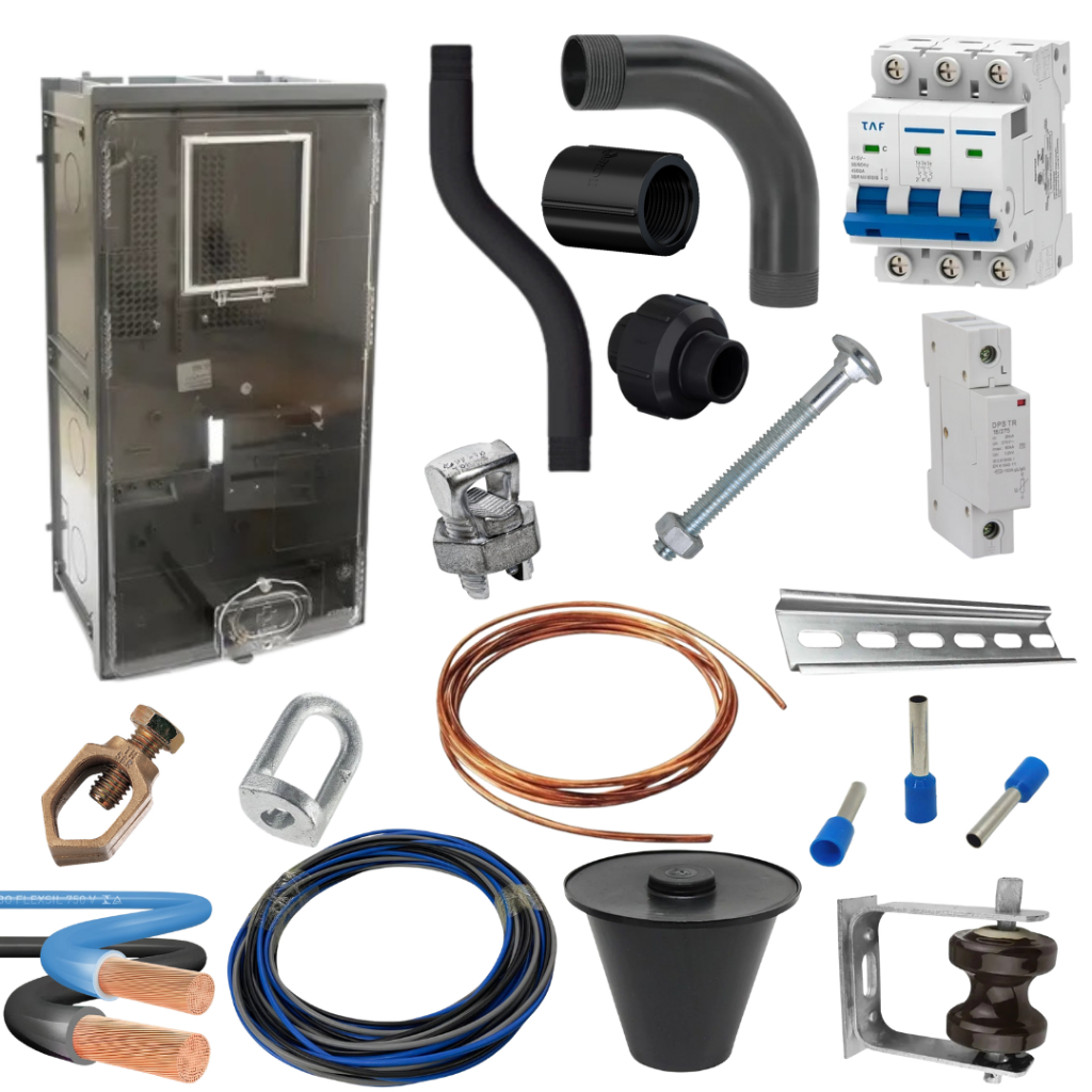 Kit Padrão Trifasico Completo Caixa Policarbonato Medidor Energia Cpfl C-1