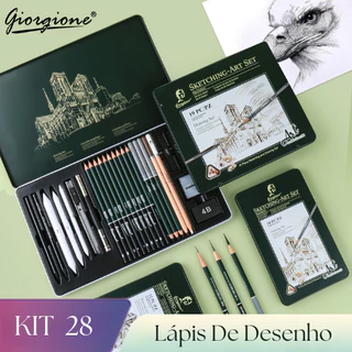 Lápis De Desenho Kit 28 Pcs Lápis Carvão Para Esboço Profissional Artista Material De Arte Papelaria