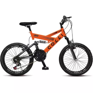 BICICLETA COLLI GPS A.20 TAM 14 ACO CARBONO F.V-BREAK DP.SUSP. FULL 21V em Oferta na Shopee