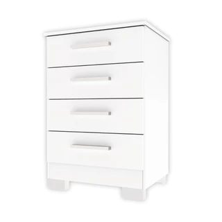 Cômoda 4 Gavetas Armazenamento Compacta Multiuso Moderna Decorativa Organizadora Quarto Cor Branco em Oferta na Shopee