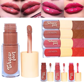Lip Gloss Labial Glitter e Brilho c/ Super Pigmentação Confortável Tint Cream Shine Choco Fun Fenzza em Oferta na Shopee