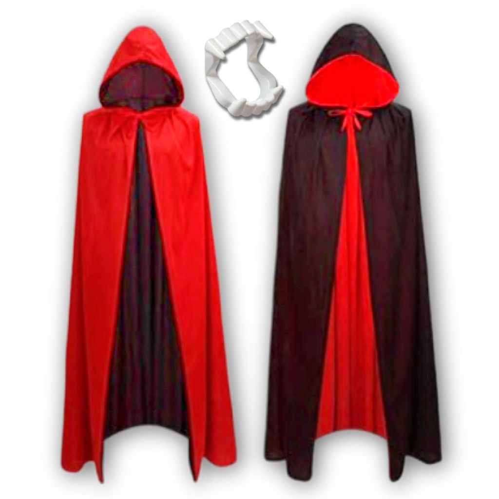 Capa Fantasia Bruxo Halloween Com Capuz Masculino Feminino Preto E ...