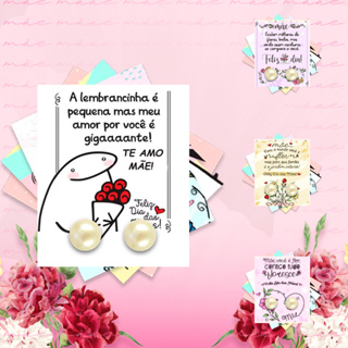Lembrancinhas Mimo Brinde Dia das Mães 50uni Pares Brinco Pérola + 50 Tags Inclusas Bento Presente em Oferta na Shopee