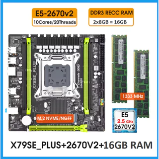 Kit PC Gamer Placa Mãe X79 Xeon E5-2670V2 2x8GB RAM LGA 2011