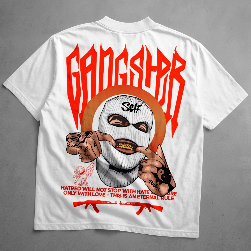 Camiseta Oversized Self Gangster Style StreetWear Hatred Will Not