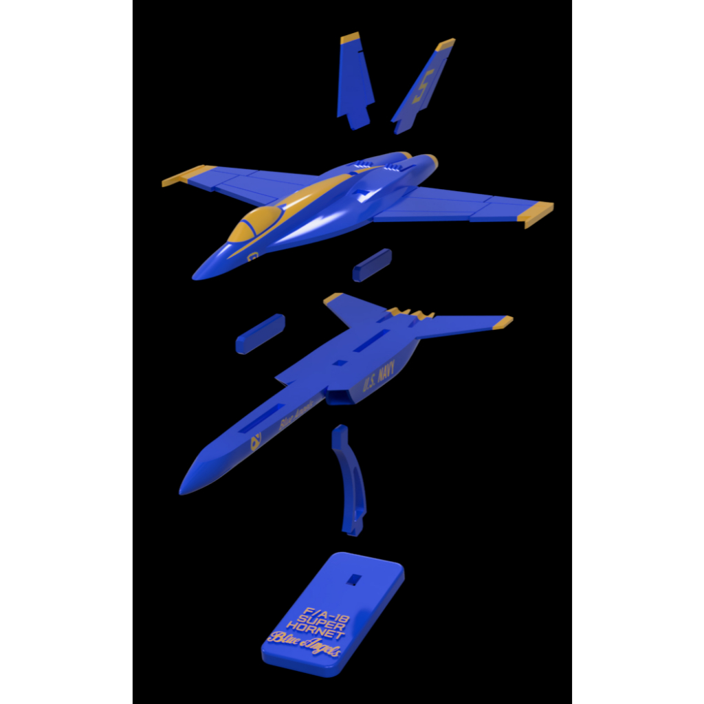 F/A-18 Hornet Blue Angels KIT CARD para Montar - Miniatura 3D