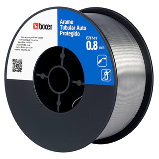 Arame Mig Sem Gás 0.8mm Boxer Rolo 1kg P/ Maquina De Solda Cor Da Punta Prata