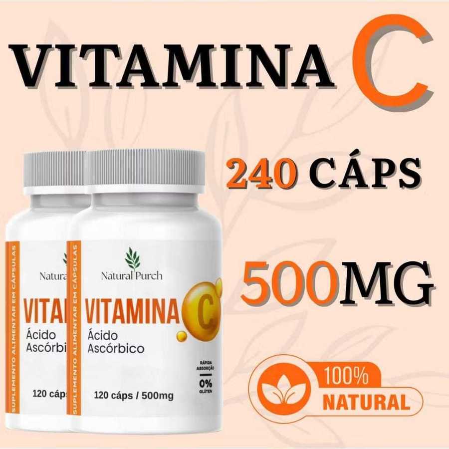 Vitamina C Puríssima 500mg com 120 cápsulas Natural
