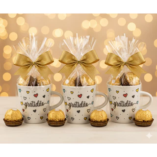 Kit 12 Canecas Porcelana Branca Premium 120ml Xícaras Café Chá Natal Personalizado Frases Gratidão