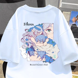 Camiseta Estampada Unix Anime T-shirt Desenho Frieren Mangá Blusa Feminina Algodão Camisa Streetwear