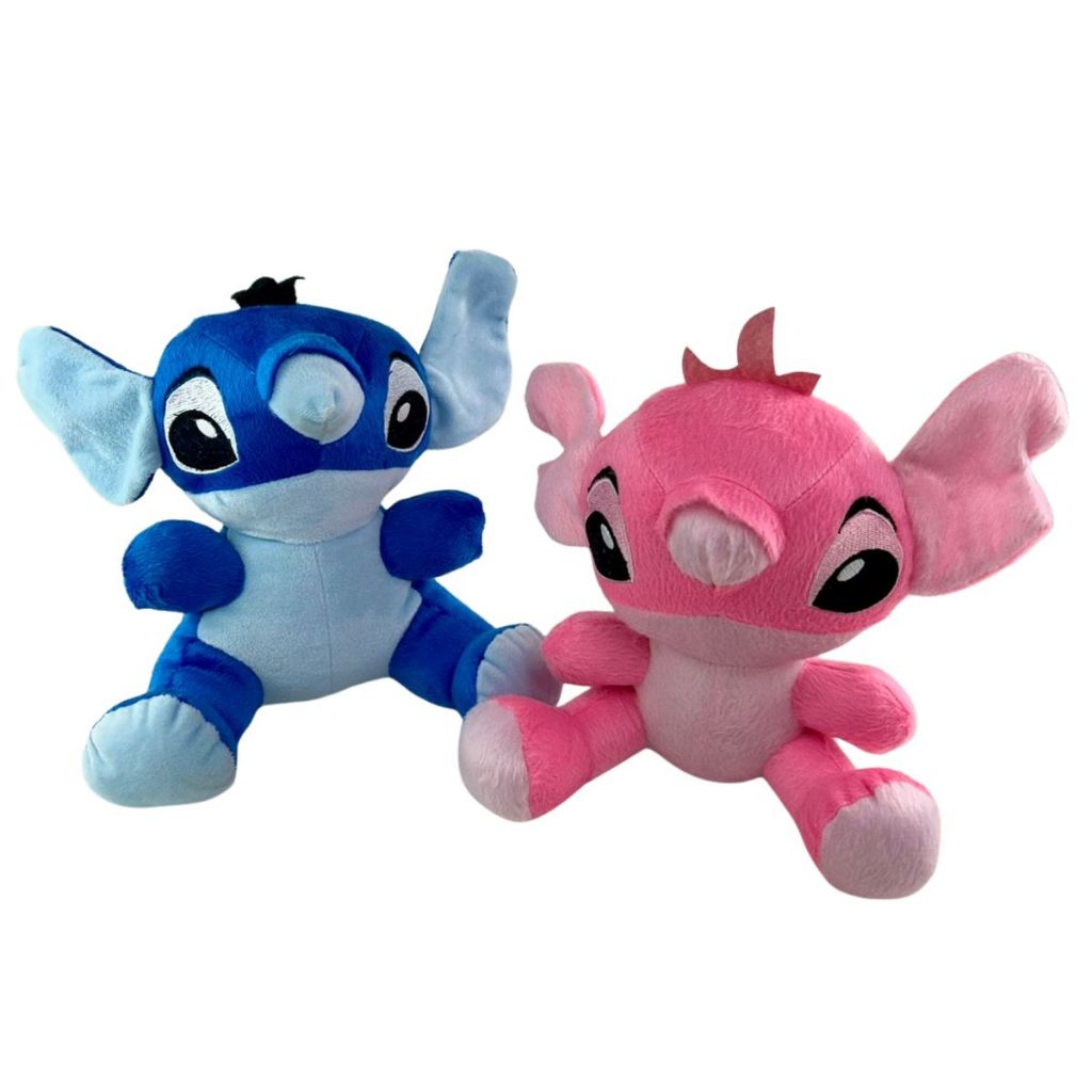 Kit 02 Stitch de Pelúcia Urso Lilo e Stitch Rosa e Azul 20 Cm | Shopee ...