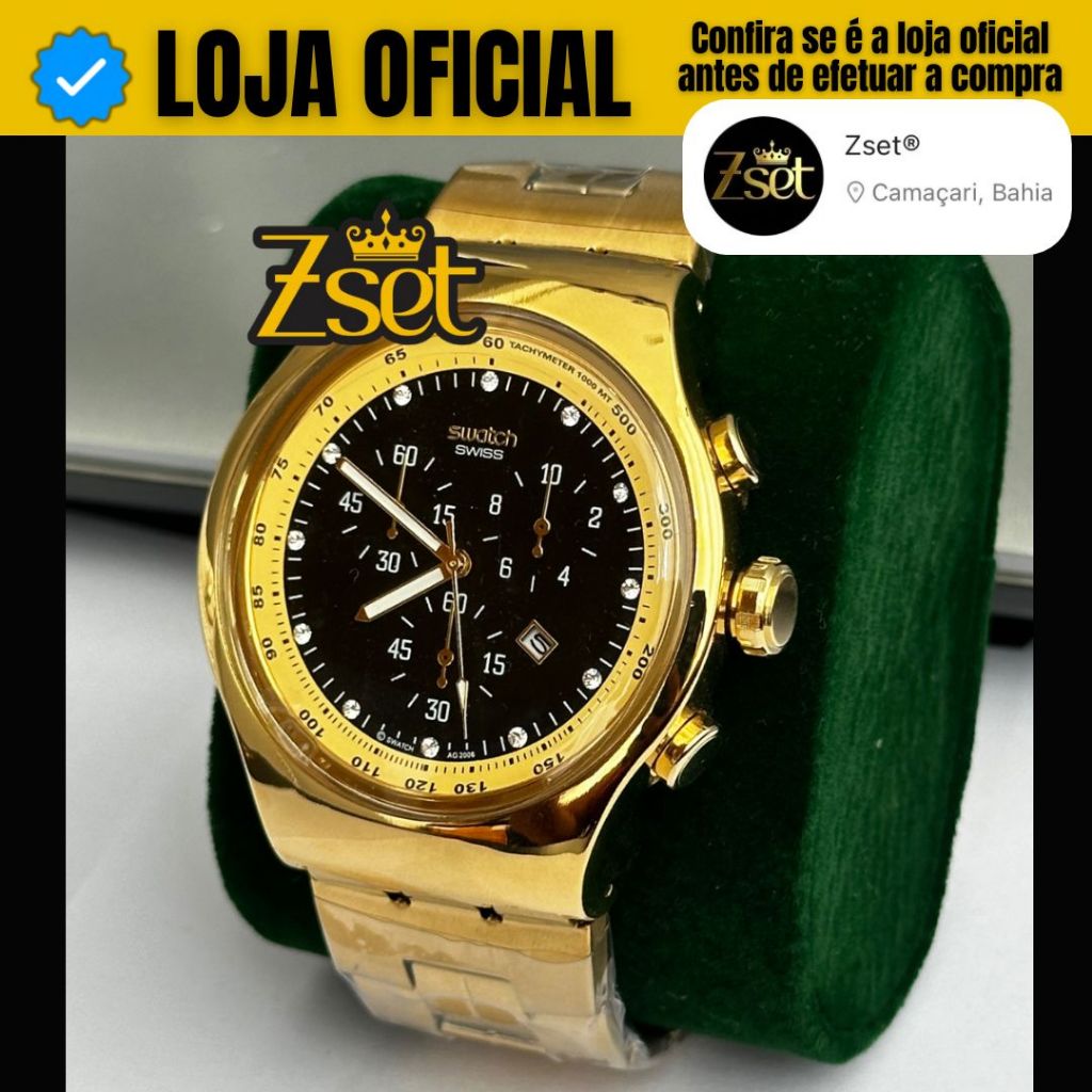 SWATCH PRIMEIRA LINHA A PROVA D'AGUA + CAIXA + BATERIA EXTRA