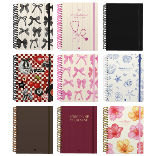 Caderno Reposicionável Pautado de linhas brancas 90g/m² Capa dura AD