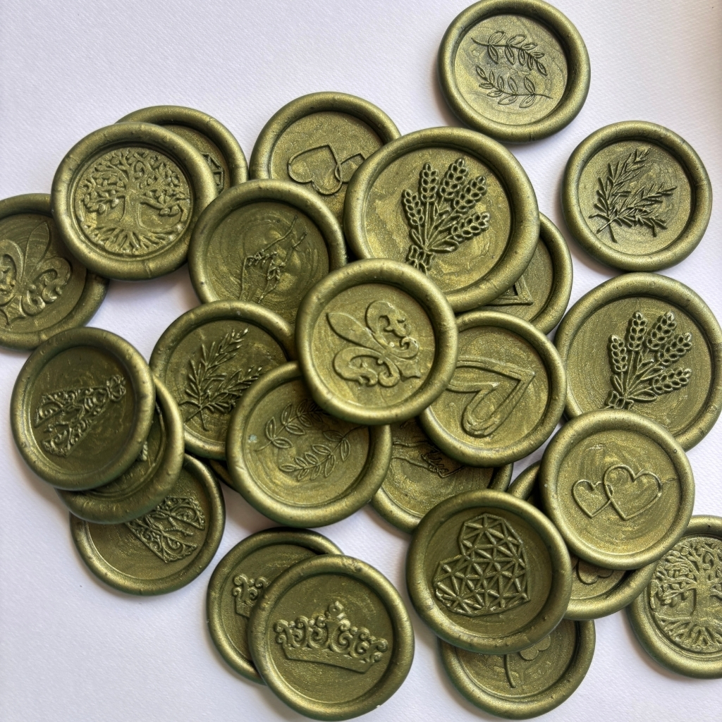 Lacre de Cera Verde Oliva - Com Fita Dupla Face para Convite de ...