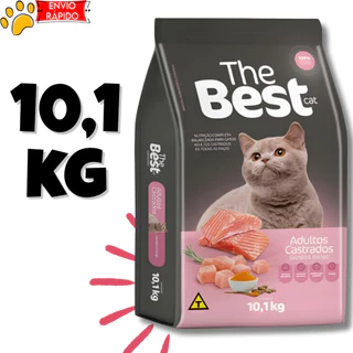 Ração Premium para gatos castrados sabor salmão e frango 10,1kg