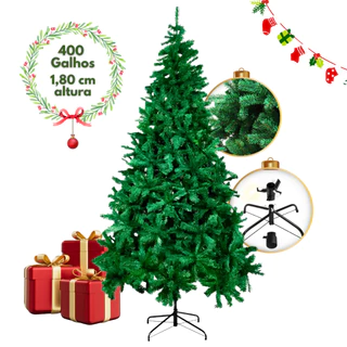 Arvore De Natal 1,80m Verde Galhos Cheios Pinheiro Tradicional