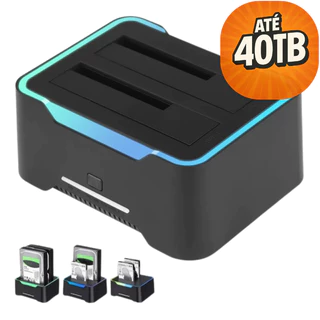 Dock Station HD SSD 2.5 e 3.5 SATA Modo Clone Offline Sem PC USB 3.0 USB-C Até 40TB Alta Velocidade Original