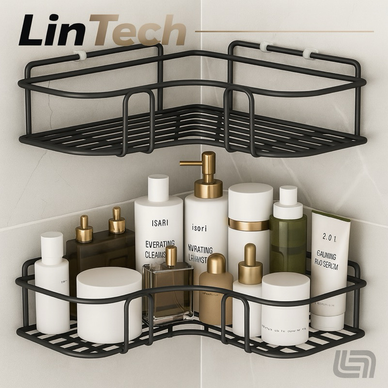 Kit 2 Prateleiras Suporte Com Alto Adesivos Para Parede Banheiro Cozinha Lavanderia Shampoo Sabonete