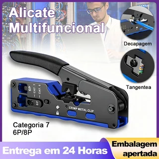 Alicate De Crimpar Rj45 Vazado Network Crimper Cat5 Cat6 Cat7 6P 8P Prensa Cabo Rede Profissional