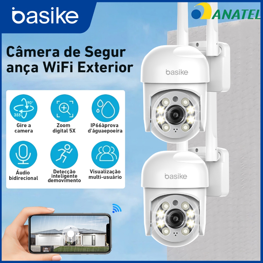 INOVA Kit Câmera de segurança a Prova D'água sem fio gira 360° HD 1080P IP66 APP YOOSEE 110-220V camera lampada wifi