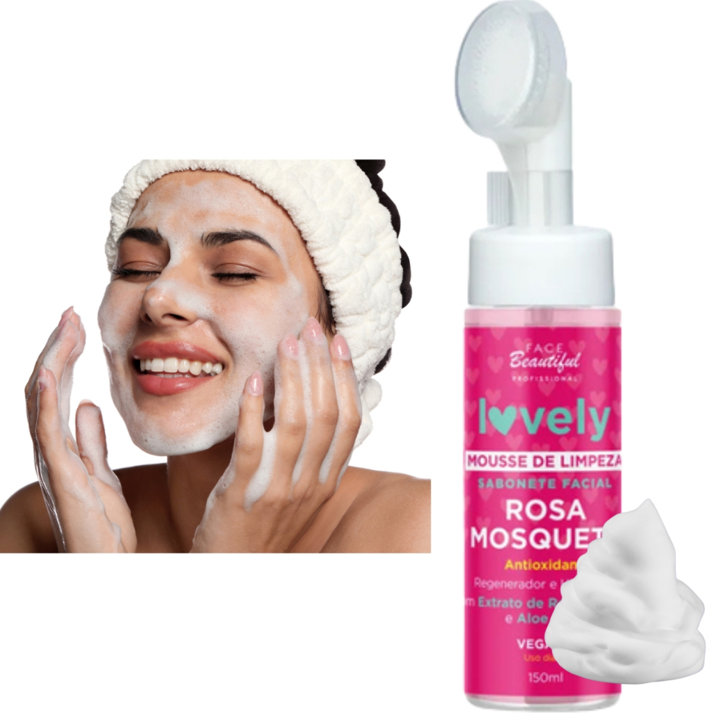 Kit Skincare Rosa Mosqueta Mousse de Limpeza Sérum Facial Max Love
