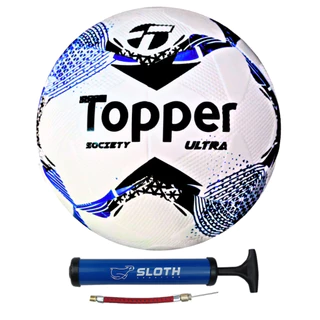 Bola de Futebol Society Topper Ultra Colagem Dupla + Bomba