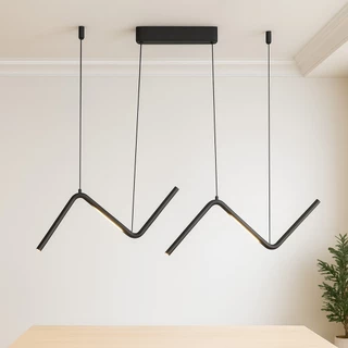 Pendente LED Preto Moderno Minimalista Suspenso Estilo Contemporâneo