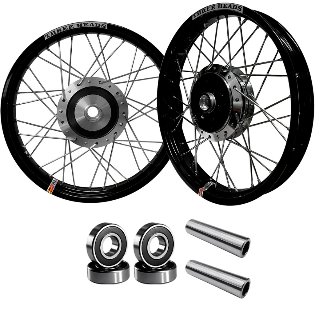 Jogo Roda Three Heads Aluminio Raios Cromados ou Inox Titan 150 Tambor ...
