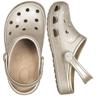 Babuche Infantil Metalizado Sandália Feminina Menina Criança Antiderrapante Moda Chinelo Calce Fácil em Oferta na Shopee