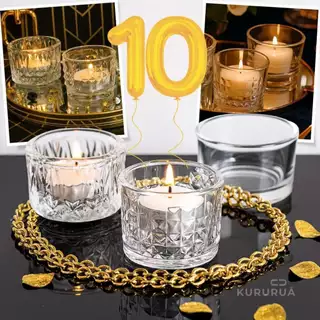 Kit 10 Mini Castiçais Porta Velas De Vidro Bico De Abacaxi Lyor Resistente